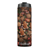 Baking Day Gingerbread Pattern Thermosbecher (Vorderseite)