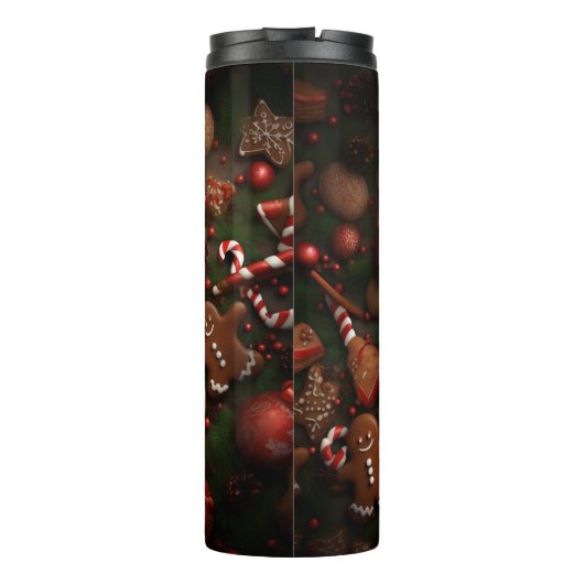 Baking Day Gingerbread Pattern Thermosbecher (Rückseite)