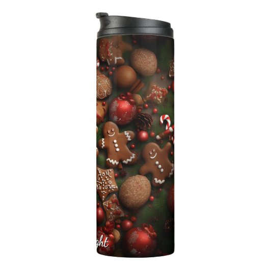 Baking Day Gingerbread Pattern Thermosbecher (Nach rechts gedreht)