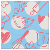 Baking-Doodle auf Punkten - Rosa & Hellblau Stoff (Nahaufnahme)