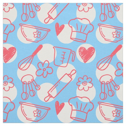 Baking-Doodle auf Punkten - Rosa & Hellblau Stoff (Muster)