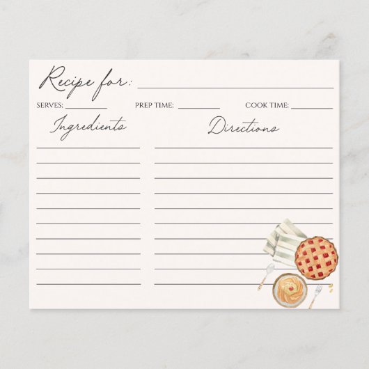 Baking Food Illustration Family Rezept Card (Vorderseite)