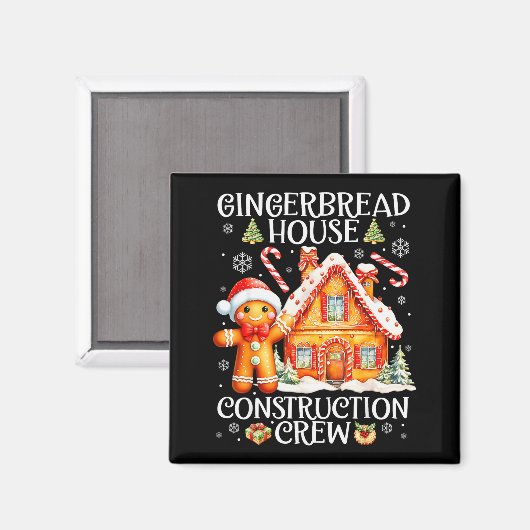 Baking Gingerbread House Construction Crew Christm Magnet (Vorderseite/Rückseite)