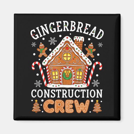 Baking Gingerbread House Construction Crew Christm Magnet (Vorne)