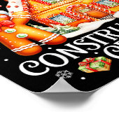 Baking Gingerbread House Construction Crew Christm Poster (Ecke)