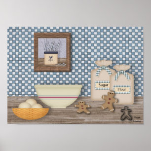 Baking Gingerbrei Men Poster