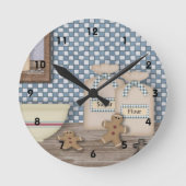 Baking Gingerbrett Wall Clock Runde Wanduhr (Vorderseite)