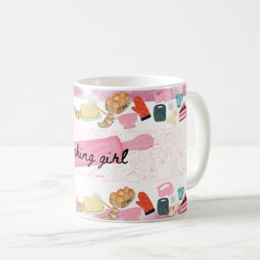 Baking girl style bakers mug theme kaffeetasse (VorderseiteRechts)