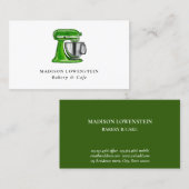 Baking Green Whiskaterer Konditorei Koch Moderner Visitenkarte (Vorne/Hinten)