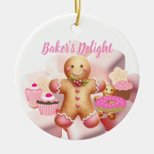 Baking Holiday Treats Gingerbread Man Keramik Ornament (Vorne)