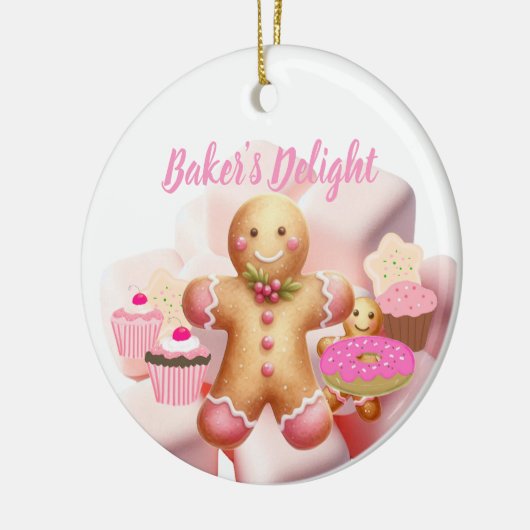 Baking Holiday Treats Gingerbread Man Keramik Ornament (Links)