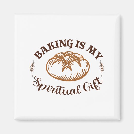 Baking Is My Sritual Gift Funny Bake Lover Pastry Magnet (Vorne)