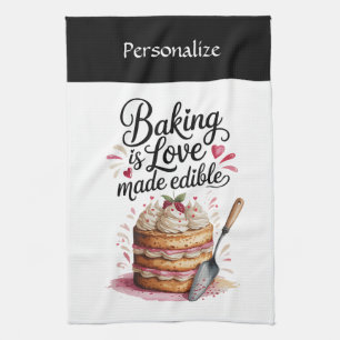 Baking ist Liebe Zitat Küche Bäcker Personalisiert Geschirrtuch