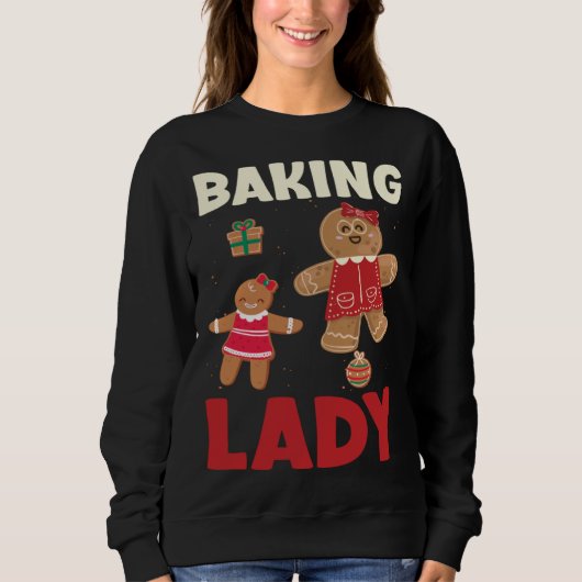Baking Lady Christmas Gingerbread Cookies Sweatshirt (Vorderseite)