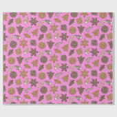 Baking Lebkuchen Cookies Rosa Weihnachten Geschenkpapier (Flach)