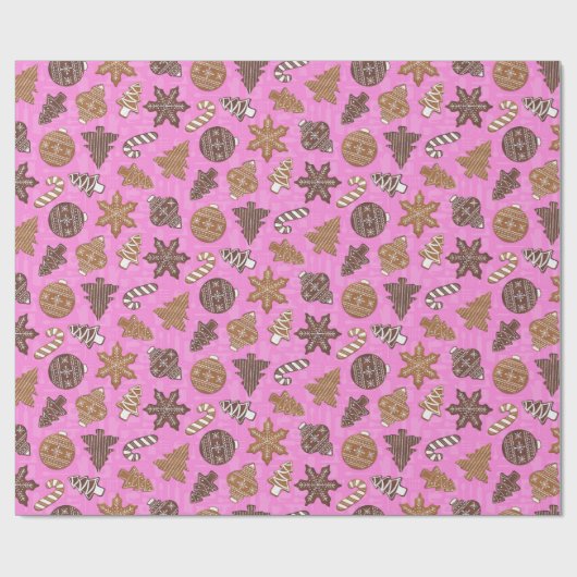 Baking Lebkuchen Cookies Rosa Weihnachten Geschenkpapier (Flach)