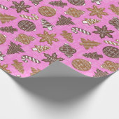 Baking Lebkuchen Cookies Rosa Weihnachten Geschenkpapier (Ecke)