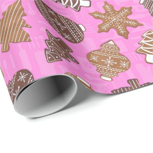 Baking Lebkuchen Cookies Rosa Weihnachten Geschenkpapier (Rolleneckpunkt)