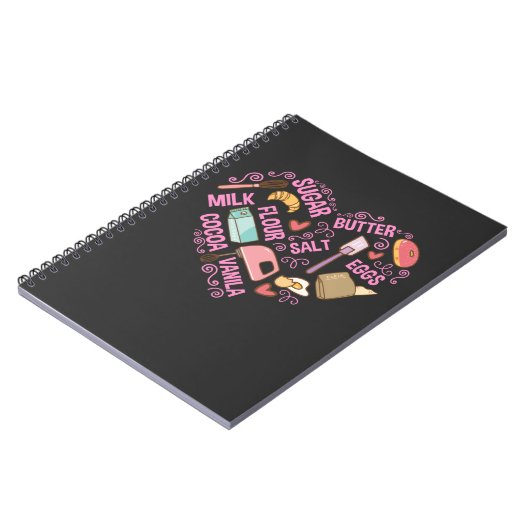 Baking Love Baker Tools Pastry Chef Butter Eggs Notizblock (Linke Seite)