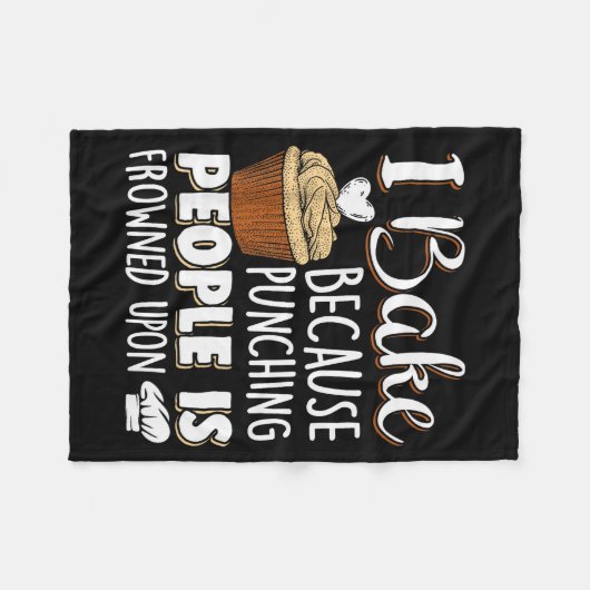 Baking Lover Punching People - Baker & Cupcake Fleecedecke (Vorderseite (Horizontal))