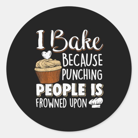 Baking Lover Punching People - Baker & Cupcake Runder Aufkleber (Vorderseite)