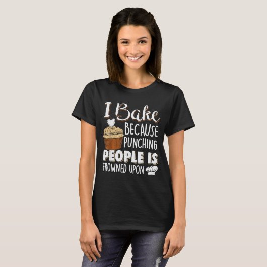 Baking Lover Punching People - Baker & Cupcake T-Shirt (Vorne ganz)