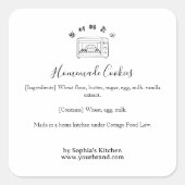 Baking Oven Minimalist Bakery Ingredient Product Quadratischer Aufkleber (Vorderseite)