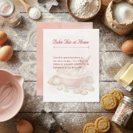 Baking Party Birthday Bowl & Whisk Recipe Card Mitteilungskarte