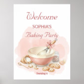 Baking Party Birthday Girls | Soft Pastel Welcome Poster (Vorne)