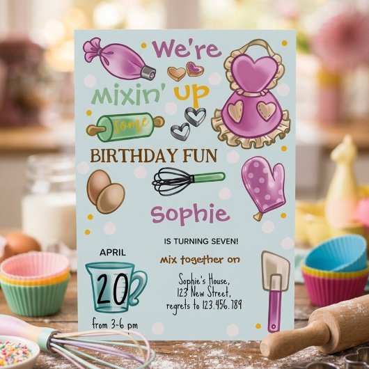 Baking party birthday Invitation Einladung