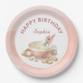 Baking Party Girls Birthday Elegant Bowl & Whisk Pappteller (Vorderseite)