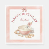 Baking Party Girls Birthday Elegant Bowl & Whisk Serviette (Vorderseite)