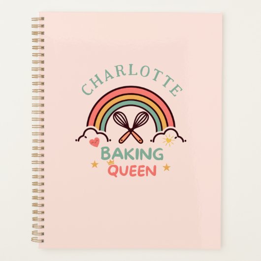 Baking Queen oder King- Regenbogen- Benutzerdefini Planer (Vorderseite)