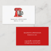 Baking Red Whiskaterer Konditorei Koch Moderner Visitenkarte (Vorne/Hinten)