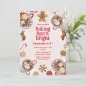 Baking Spirit Bright Christmas Cookie Birthday Einladung (Stehend Vorderseite)