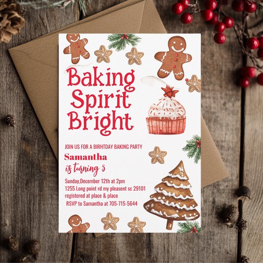 Baking Spirit Bright Christmas Cookie Birthday Einladung