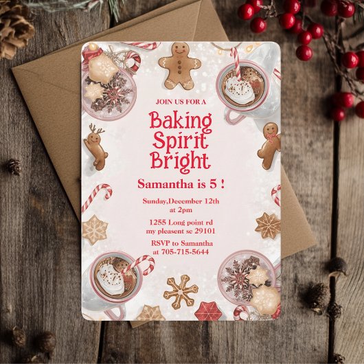 Baking Spirit Bright Christmas Cookie Birthday Einladung