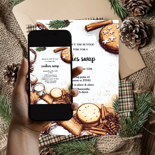 Baking Spirit Bright Pastel Pink Cookie Exchange Einladung