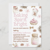 Baking Spirit Bright Pastel Pink Cookie Exchange Einladung (Vorderseite)