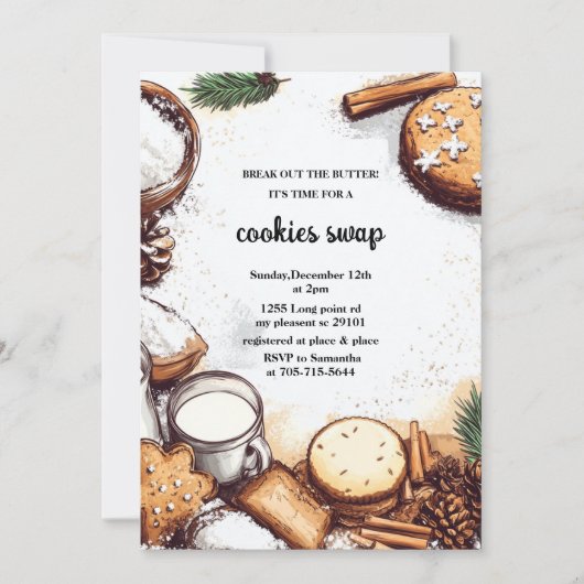 Baking Spirit Bright Pastel Pink Cookie Exchange Einladung (Vorderseite)