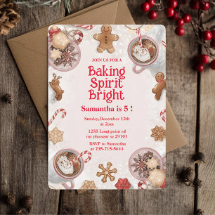Baking Spirit Bright Weihnachtscookie-Geburtstag Einladung