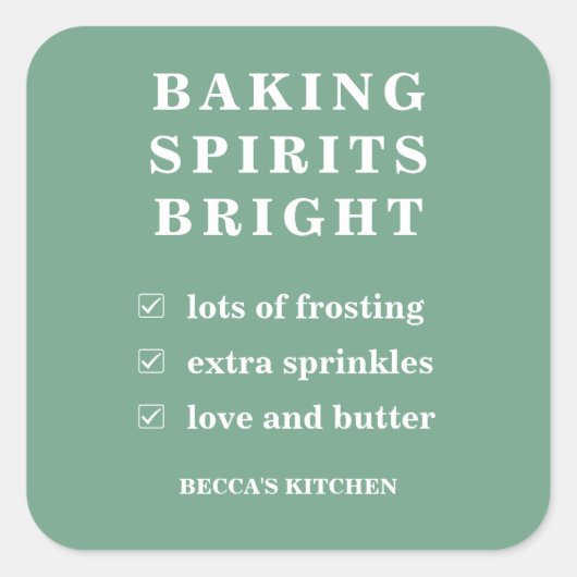Baking Spirits Bright Aufkleber (Vorderseite)