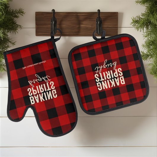 Baking Spirits Bright Buffalo Karo Ofenhandschuh & Topflappen-Set