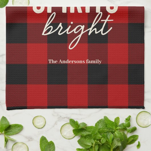 Baking Spirits Bright Buffalo Plaid Christmas Geschirrtuch (Gefaltet)
