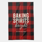 Baking Spirits Bright Buffalo Plaid Christmas Geschirrtuch (Vertikal)
