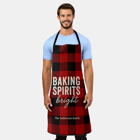 Baking Spirits Bright Buffalo Plaid Christmas Schürze (Getragen)
