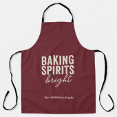 Baking Spirits Bright | Burgunder Weihnachten Schürze (Vorderseite)