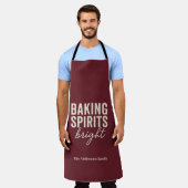 Baking Spirits Bright | Burgunder Weihnachten Schürze (Getragen)