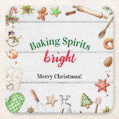 Baking Spirits Bright Christmas Rechteckiger Pappuntersetzer (Vorderseite)