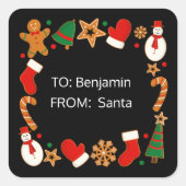 Baking Spirits Bright Custom Christmas Geschenk Ta Quadratischer Aufkleber (Vorderseite)